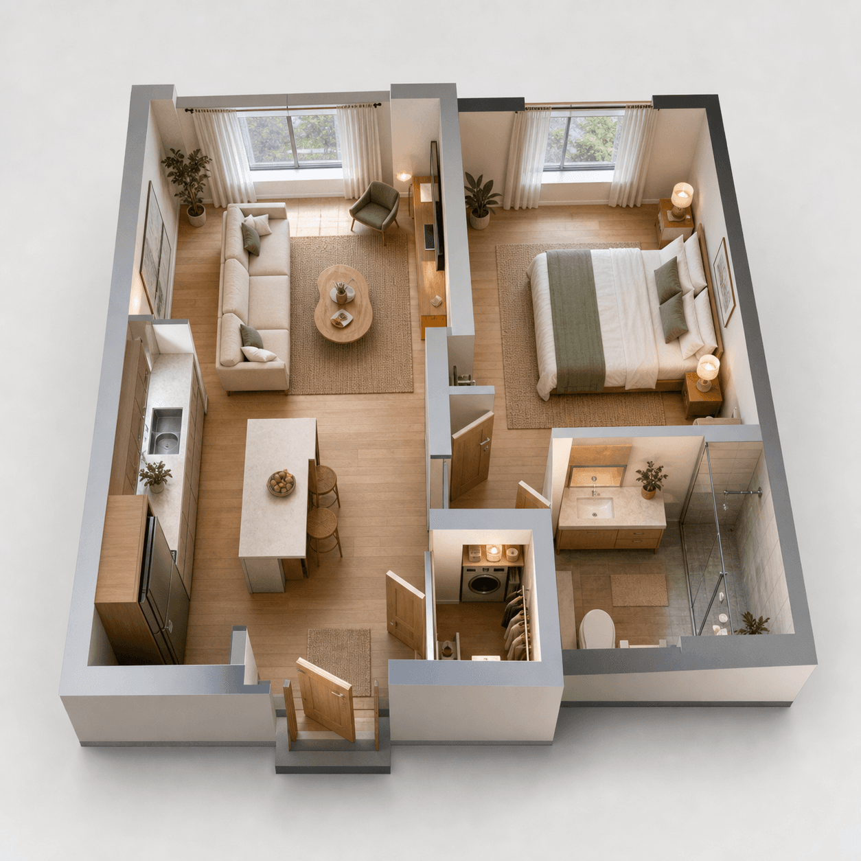 Three-dimensional floor plan as a real estate listing marketing asset