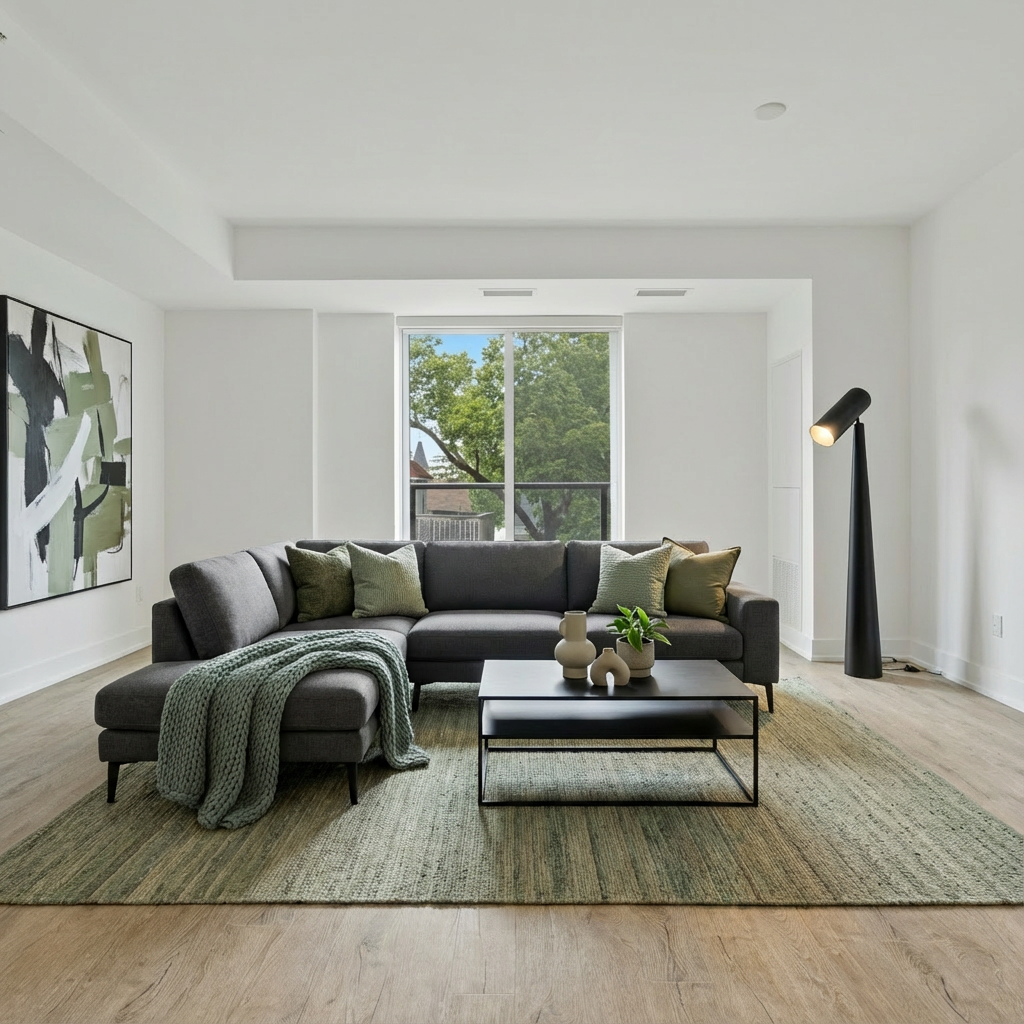 Urban style living room with bold contemporary design